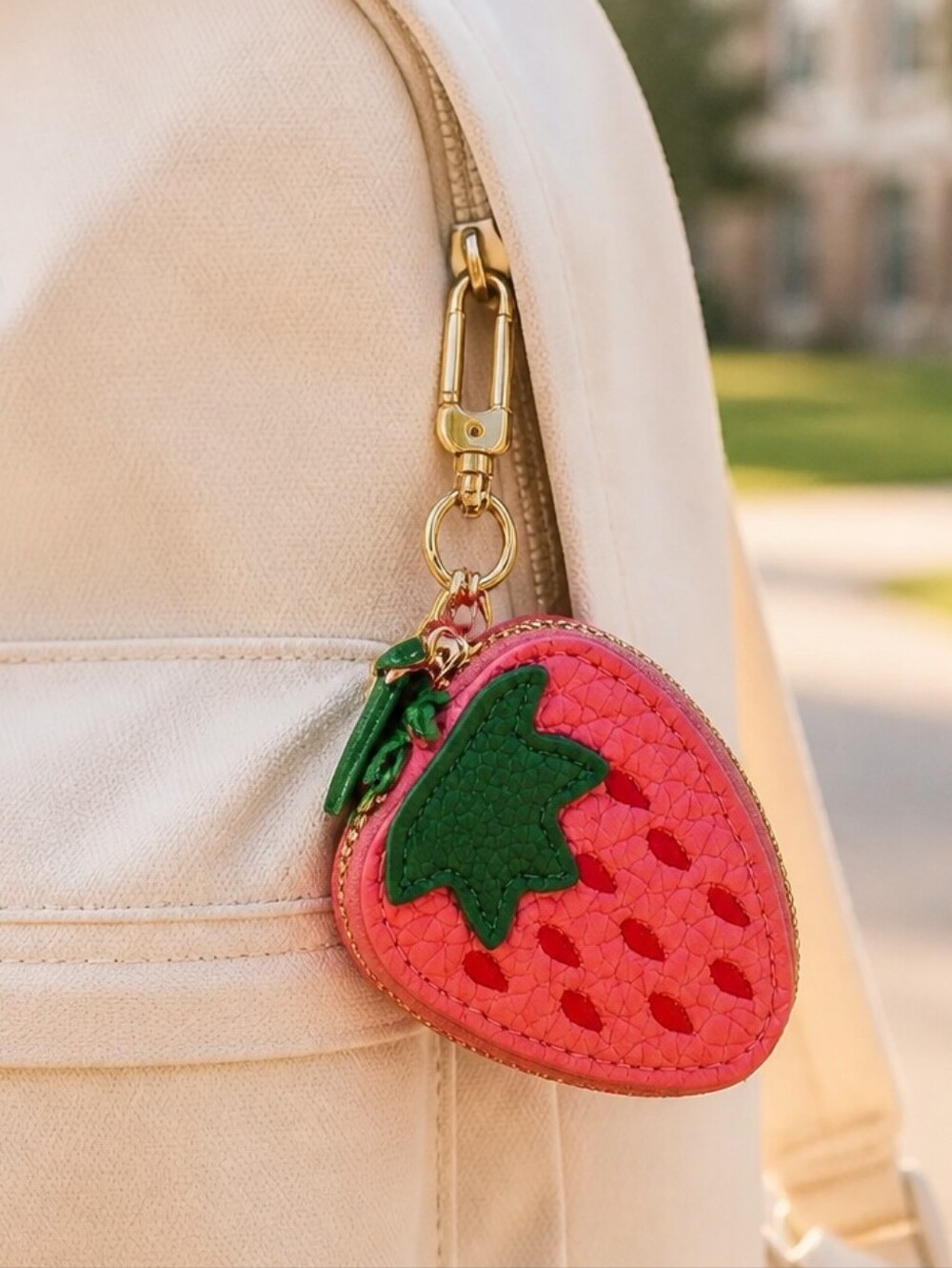 Strawberry Coin Purse Keychain Kawaii Fruit Pouch Bag Charm Mini Kawaii Keyring